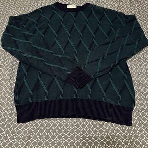Vintage Lord Jeff 100% Fine Cotton Knit Sweater Made In USA Size XL